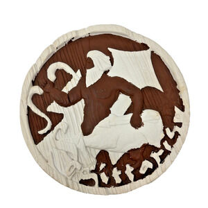 Vintage Sagittarius Zodiac Wall Plaque Plaster Chalkware Relief 9.75"
